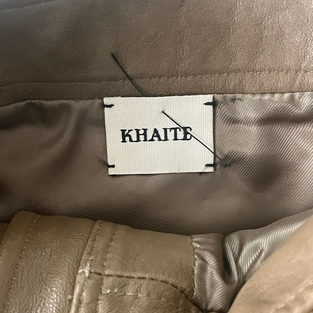 KHAITE Taupe Luna Leather Skirt - Picture 4 of 6